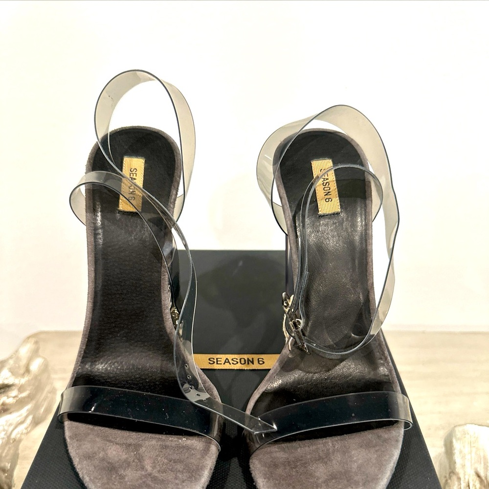 Yeezy SEASON 6 Smoke Sandal With Ankle Strap -110MM HEEL